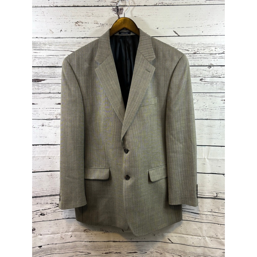 Men's Ralph Lauren Gray Herringbone Wool Sport Coat Blazer 44R - Picture 2 of 12